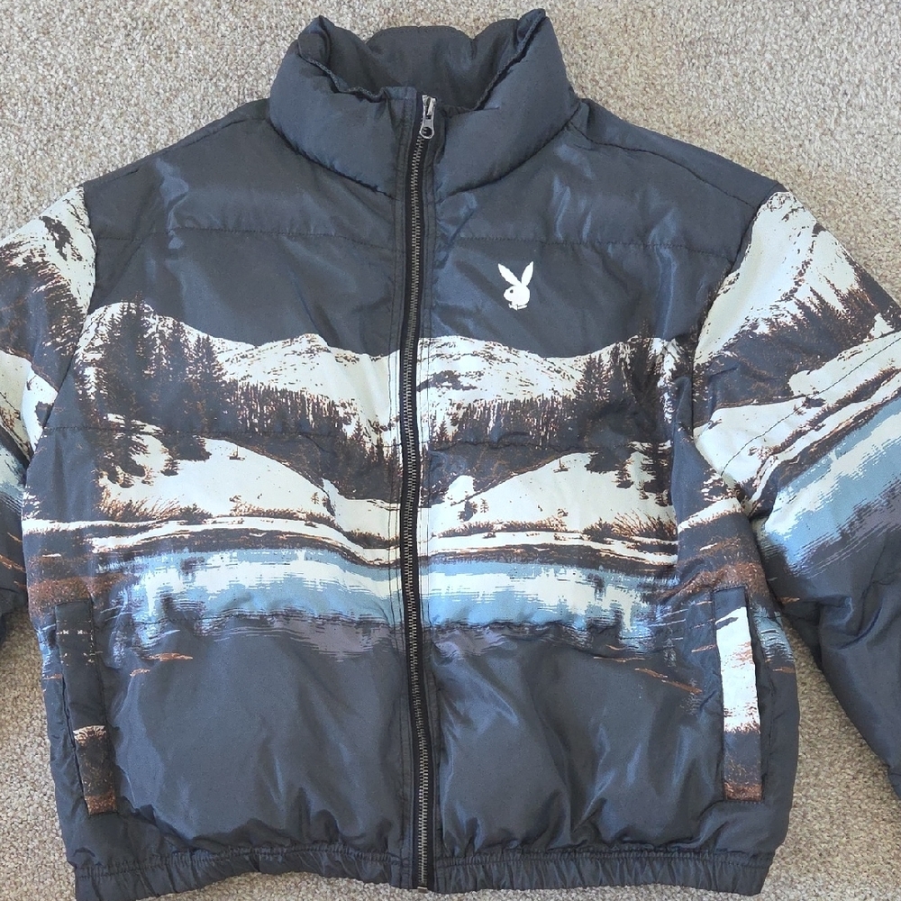 PLAYBOY Black Jacket Label with White Logo